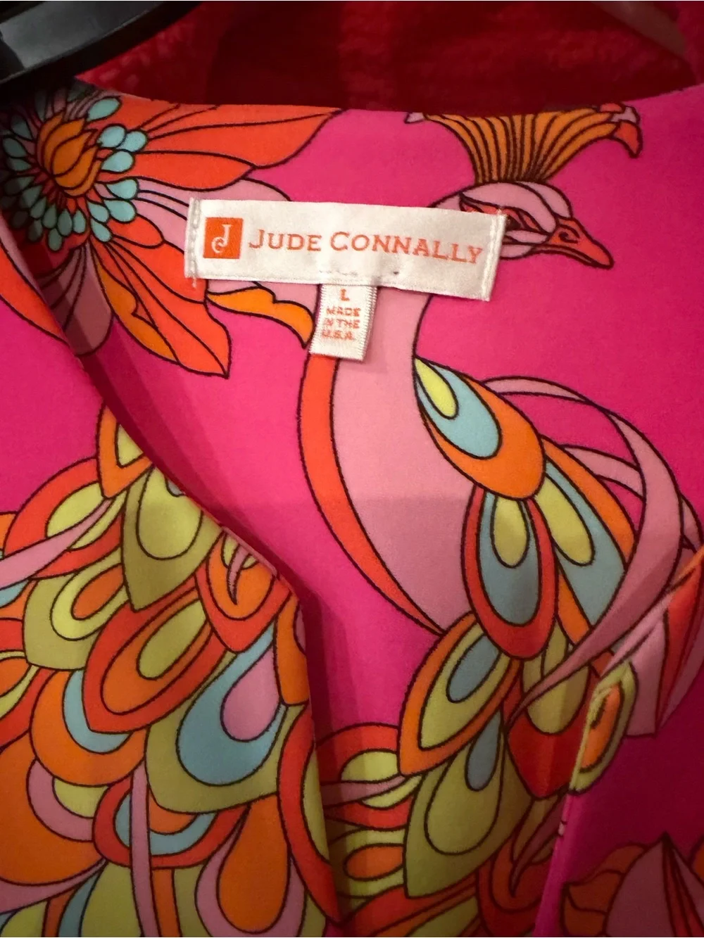 Jude Connally Hot Pink Multicolor Floral Shift Dress